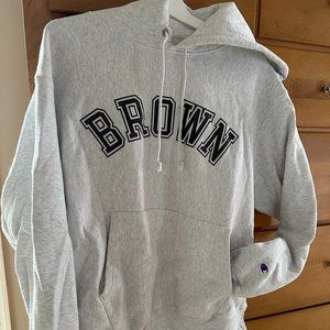 Brown University Champion Reverse Weave Hoodie Sweatshirt Size L